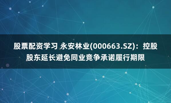 股票配资学习 永安林业(000663.SZ)：控股股东延长避免同业竞争承诺履行期限